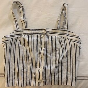 Brandy Melville crop top w blue white stripes